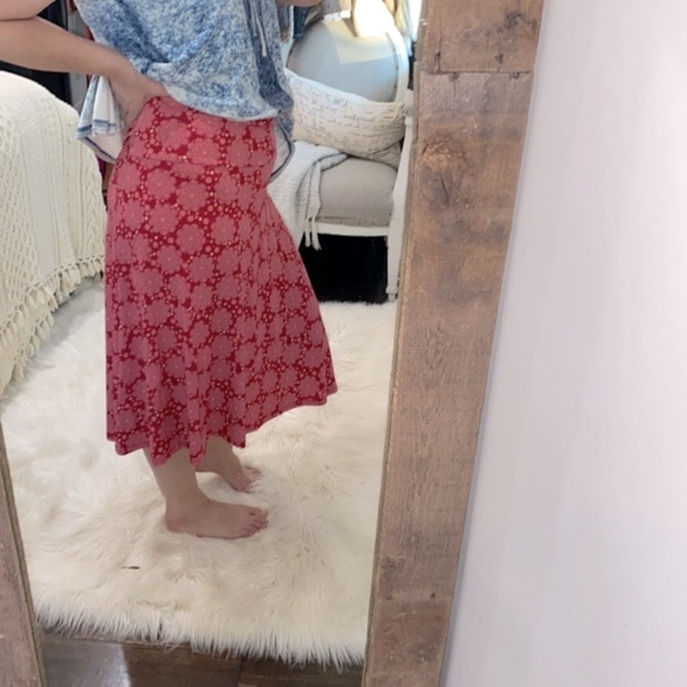 Lularoe red floral skirt size XLarge